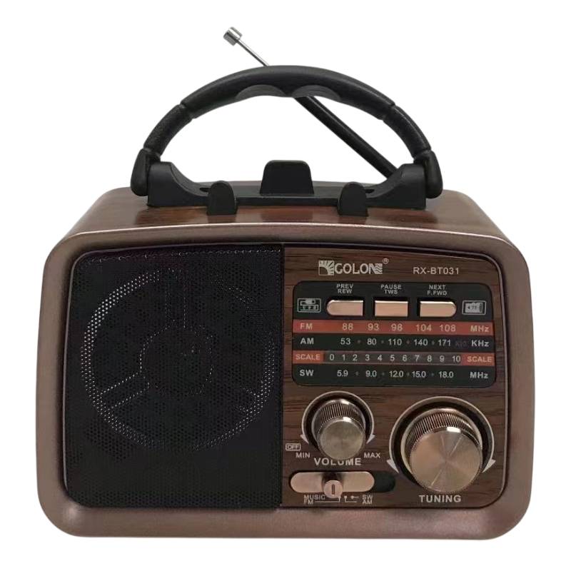 Haut Parleur et Radio FM Sans Fil Golon RX-BT031 - Marron
