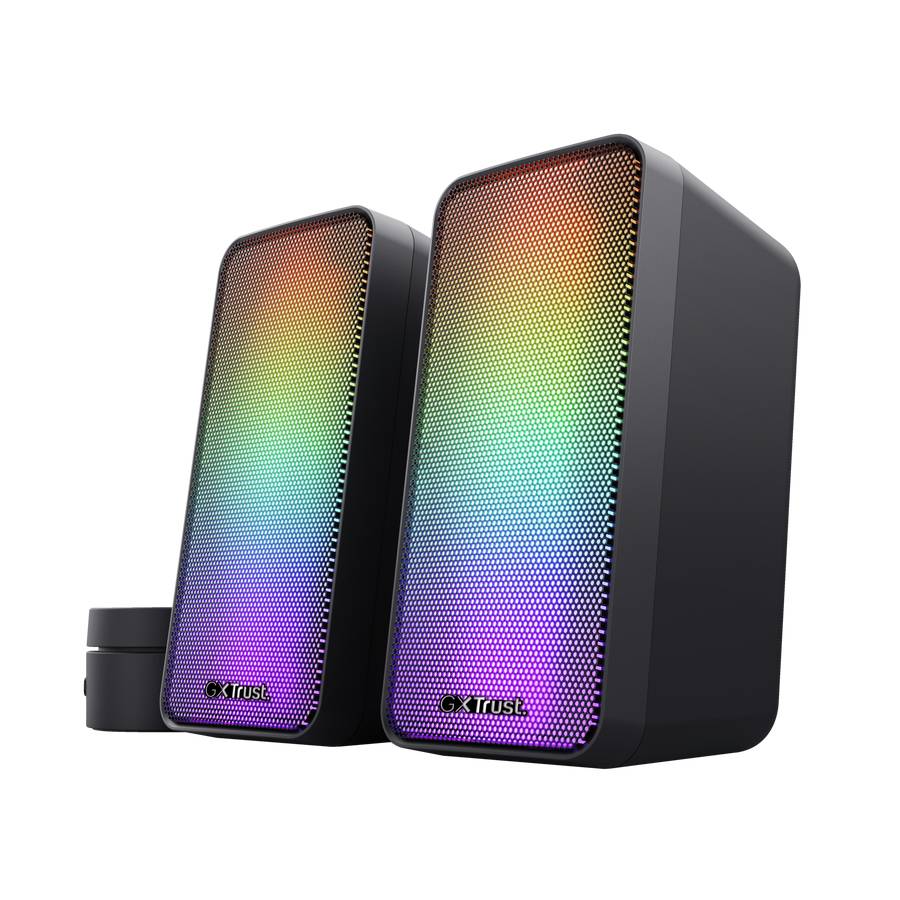 Haut Parleur FILAIRE Trust GXT611 Wezz LED 2.0 RGB - Noir - Image 2
