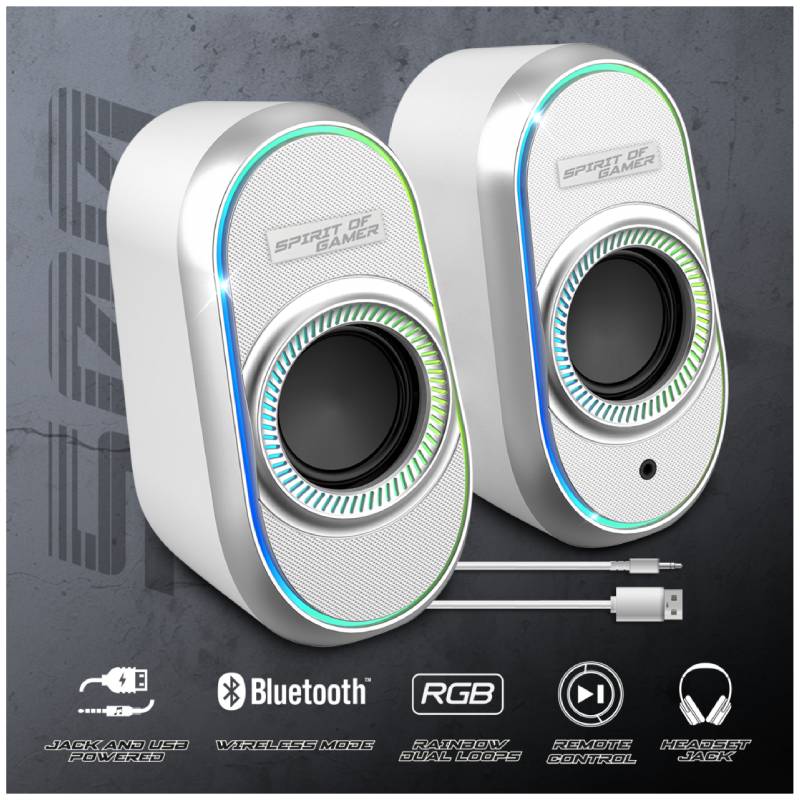 Haut-parleur Gamer Sans Fil SPIRIT OF GAMER Fanatic 500 RGB - Blanc - Image 2