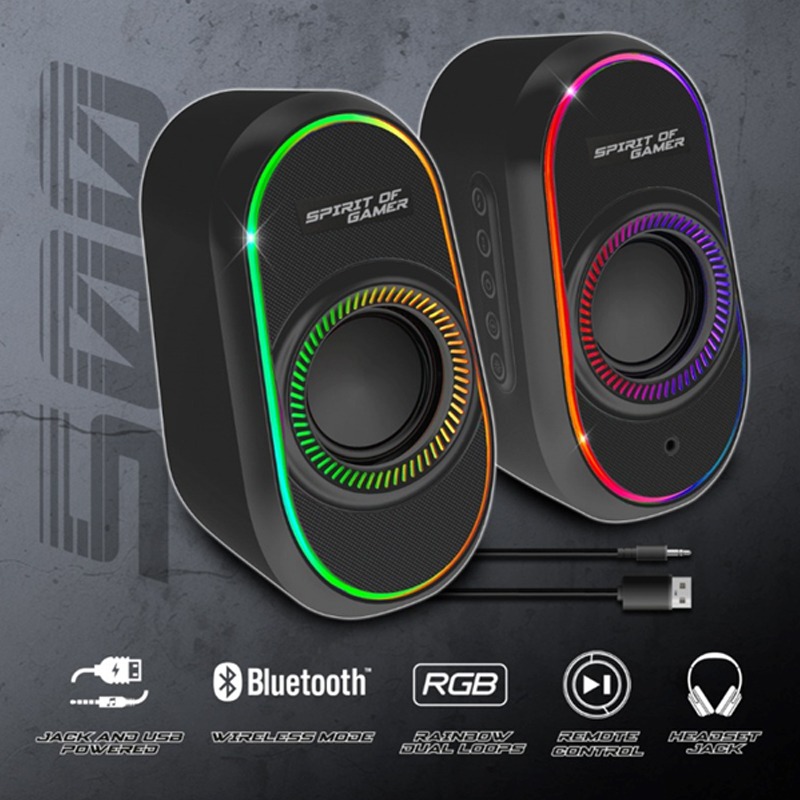 Haut-parleur Gamer Sans Fil SPIRIT OF GAMER Fanatic 500 RGB – Noir - Image 2