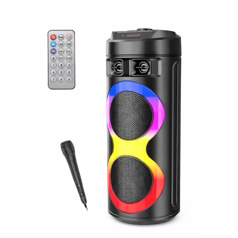 Haut Parleur Sans Fil ZQS 6220 avec micro sans fil et télécommande - Noir