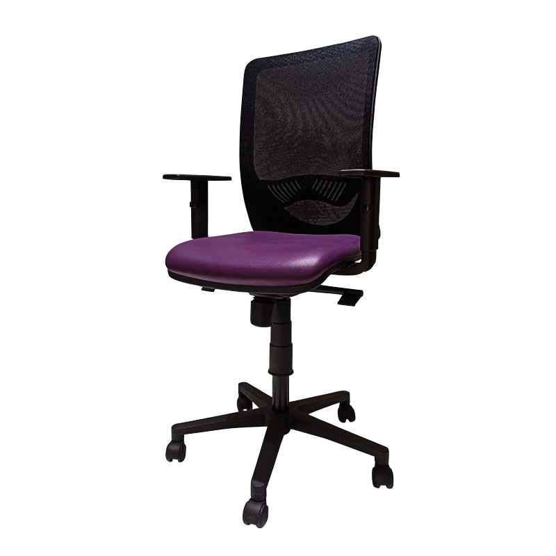 Fauteuil Opérationnel DUKE En Simili Cuir Avec Accoudoirs Réglable - Violet - Image 2