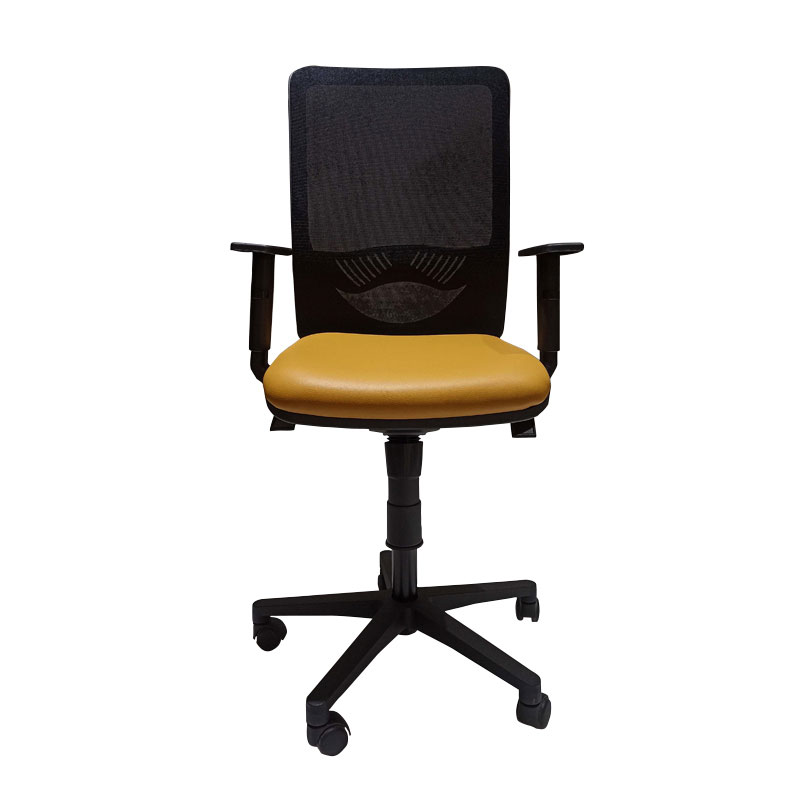 Fauteuil Opérationnel DUKE En Simili Cuir Avec Accoudoirs Réglable - Moutarde - Image 2