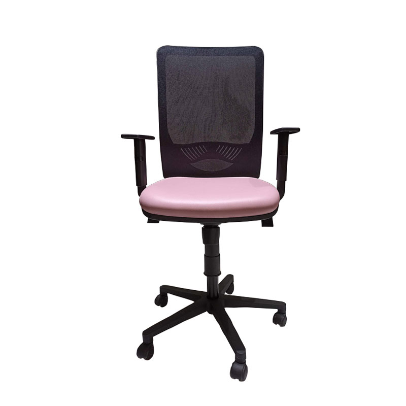 Fauteuil Opérationnel DUKE En Simili Cuir Avec Accoudoirs Réglable - Rose Clair - Image 3