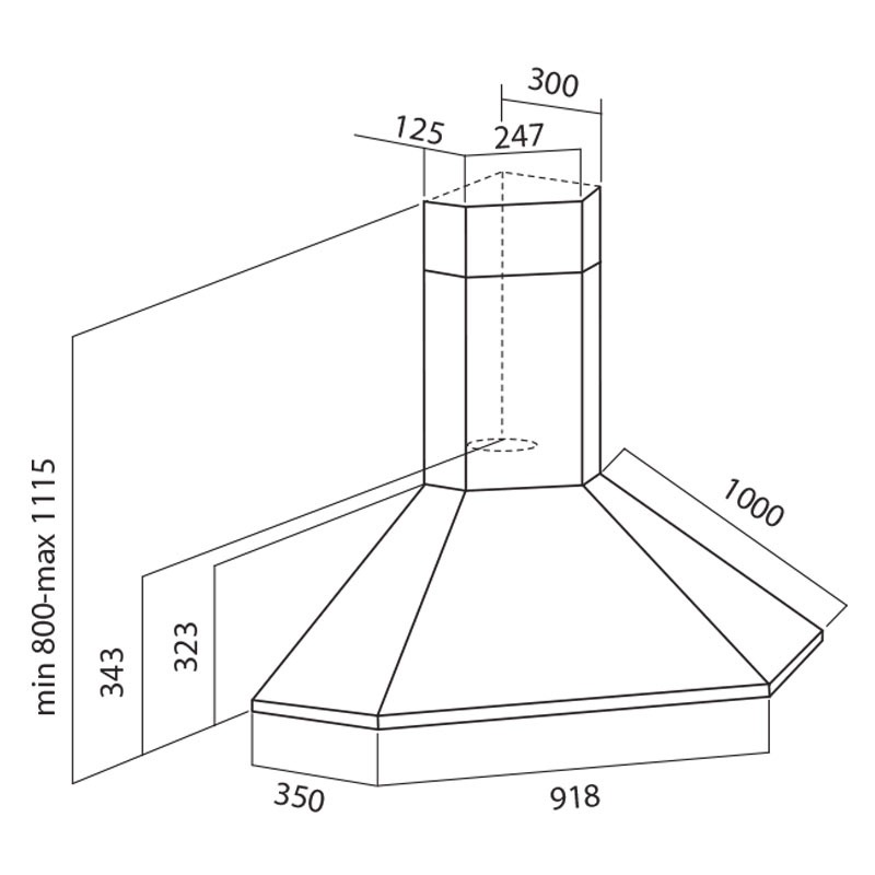 Hotte De Coin FOCUS F1000X 100 cm - Inox - Image 2