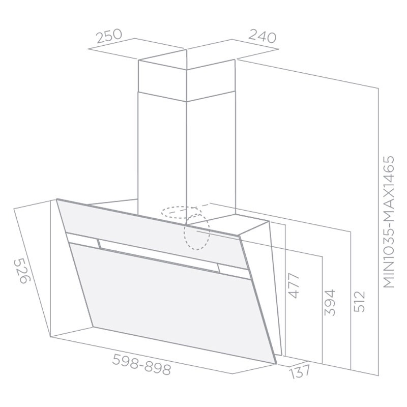 Hotte Design FOCUS F911B 90CM - NOIR - Image 2