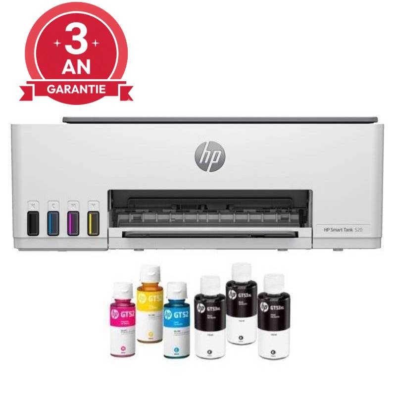 Imprimante HP Smart Tank 520 à Réservoir intégré tout-en-un Couleur