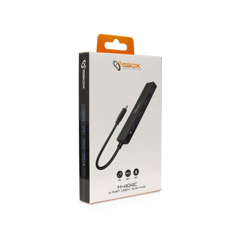 Hub SBOX H-404C 4 Ports TYPEC-USB 3.0 - Noir - Image 3