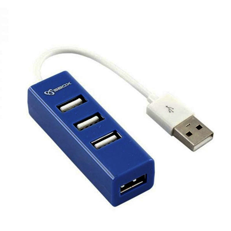 Concentrateur USB 2.0 Hub 4 Ports 480Mb/s Bleu H-204BL, Photo boutique MyTek chez MyTek