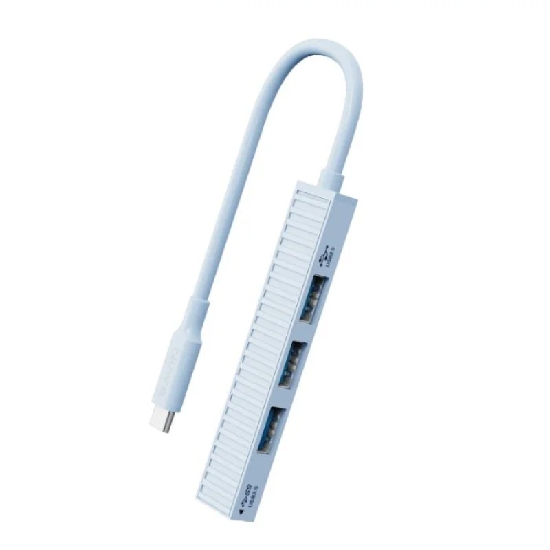 Hub USB BAVIN Type-C 4-en-1, 3 Ports USB 2.0 + 1 Port USB 3.0