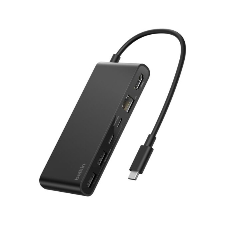 Hub USB Belkin Avec 8 ports Dont 1 Port Ethernet 2,5 Gbit/s - Noir