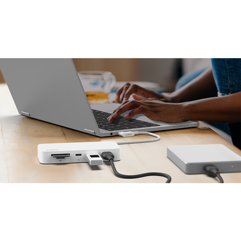 Hub USB-C BELKIN Multiport 6-en-1 Avec Support - Blanc - Image 4