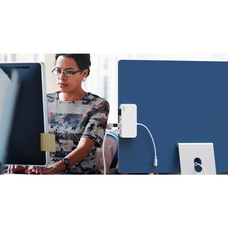 Hub USB-C BELKIN Multiport 6-en-1 Avec Support - Blanc - Image 5