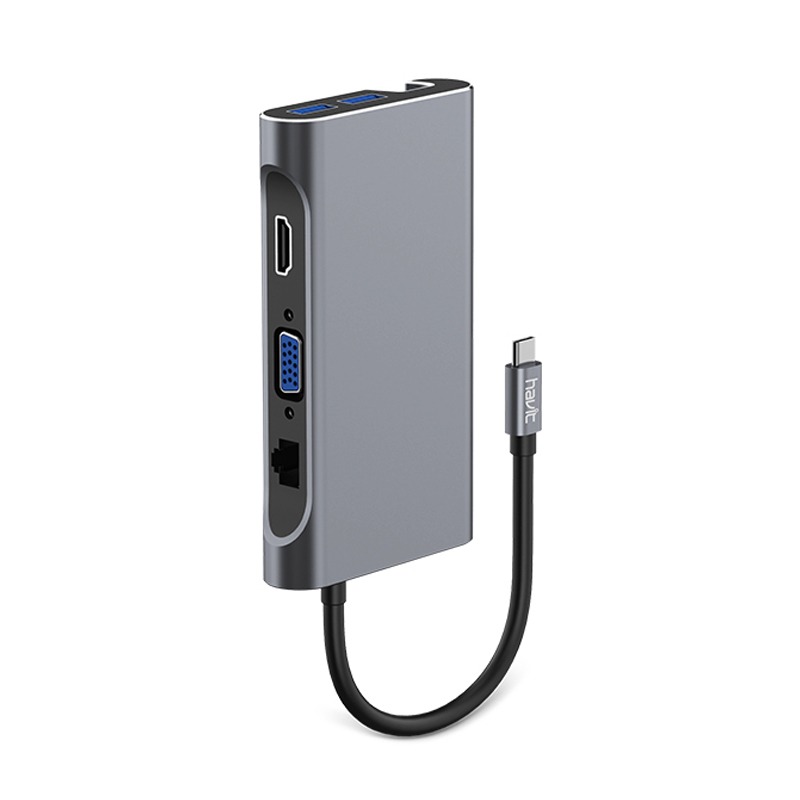 Hub USB HAVIT 4001 Type-C 7EN1 - Gris - Image 2