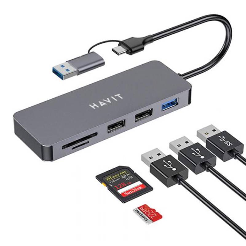 HUB USB Havit HV-H41 Type-C 5 en 1 - Aluminium - Image 2