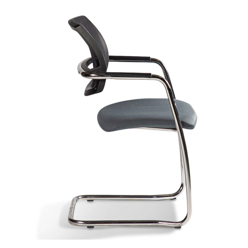Chaise Visiteur Urban Avec Dossier En Résille & Assise Rembourrées - Noir - Image 2