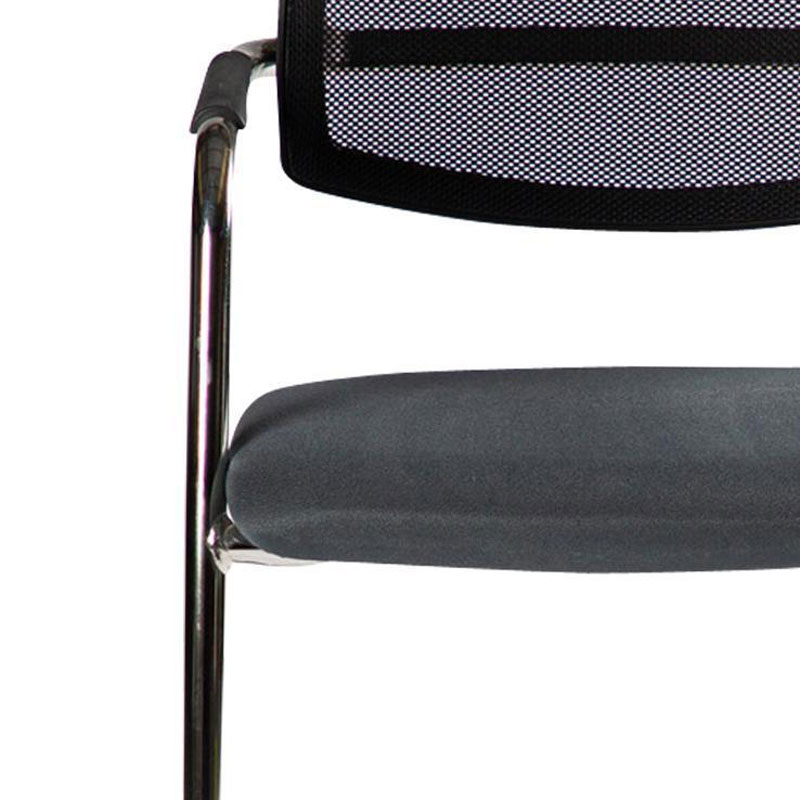 Chaise Visiteur Urban Avec Dossier En Résille & Assise Rembourrées - Noir - Image 3