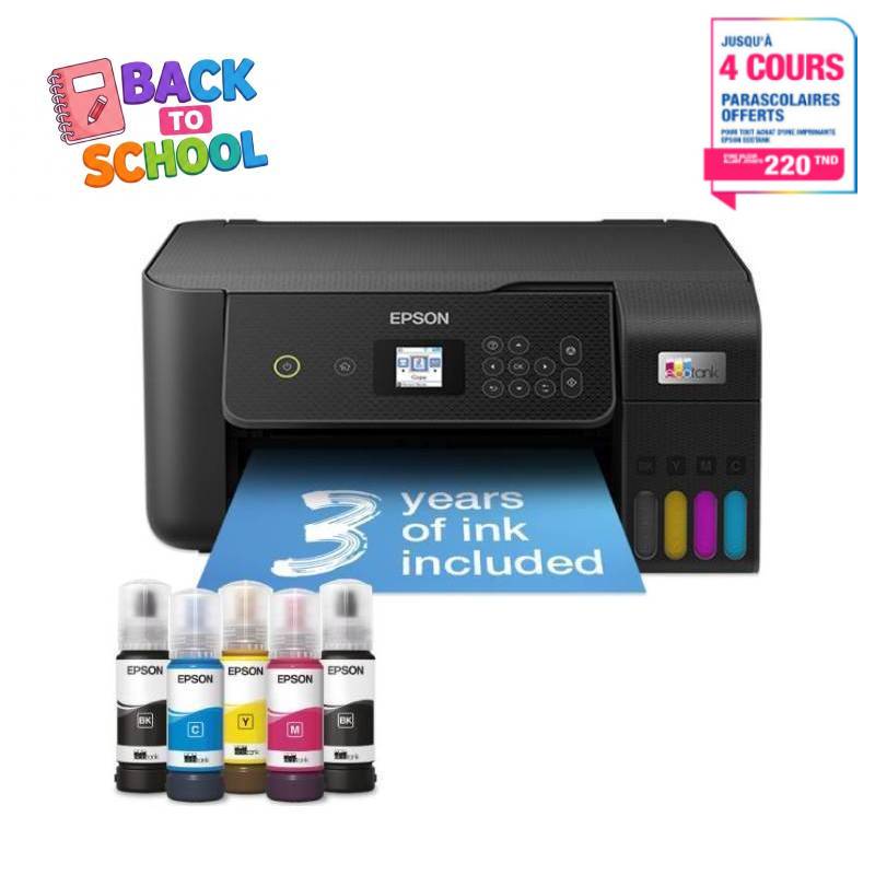 Imprimante à Réservoir intégré EPSON EcoTank L3260 3en1 Couleur WIFI, Photo boutique MyTek chez MyTek