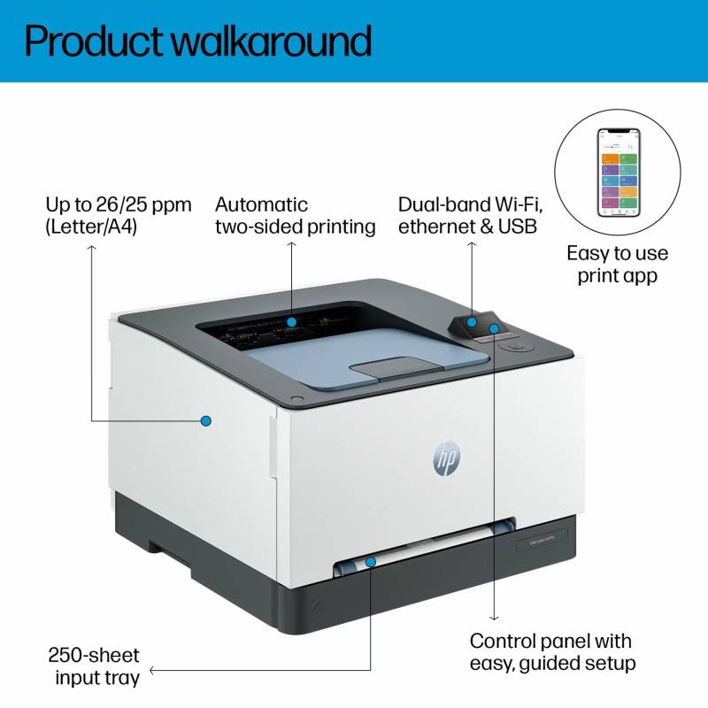 Imprimante HP 3203dw LaserJet Pro Couleur Wifi - Image 6