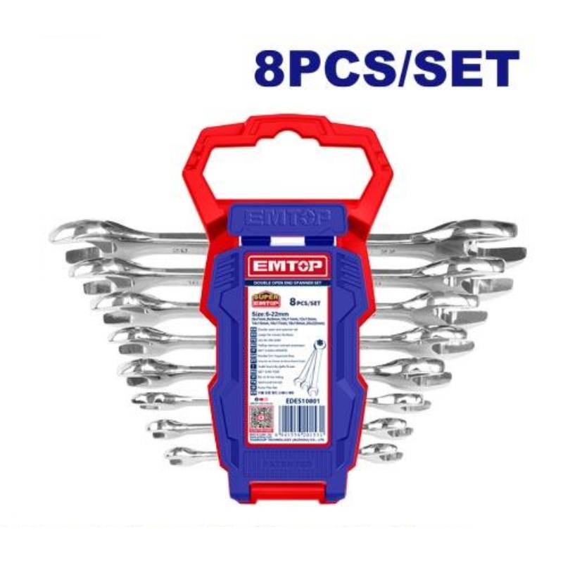 Jeu de 8 clés à fourche EMTOP 6–22 mm - EDES10801