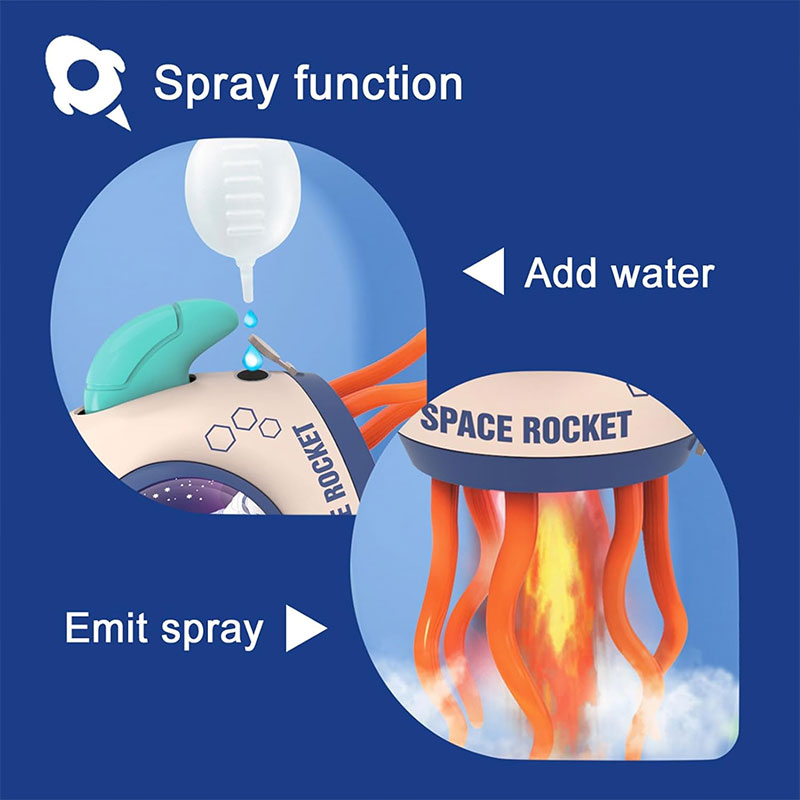 Jouet Bump & Go Space Rocket Musical et Lumineux - Rouge - Image 3