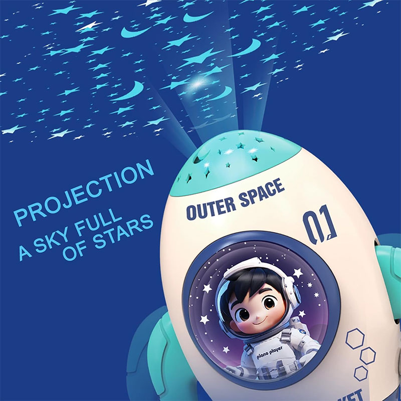 Jouet Bump & Go Space Rocket Musical et Lumineux - Rouge - Image 4