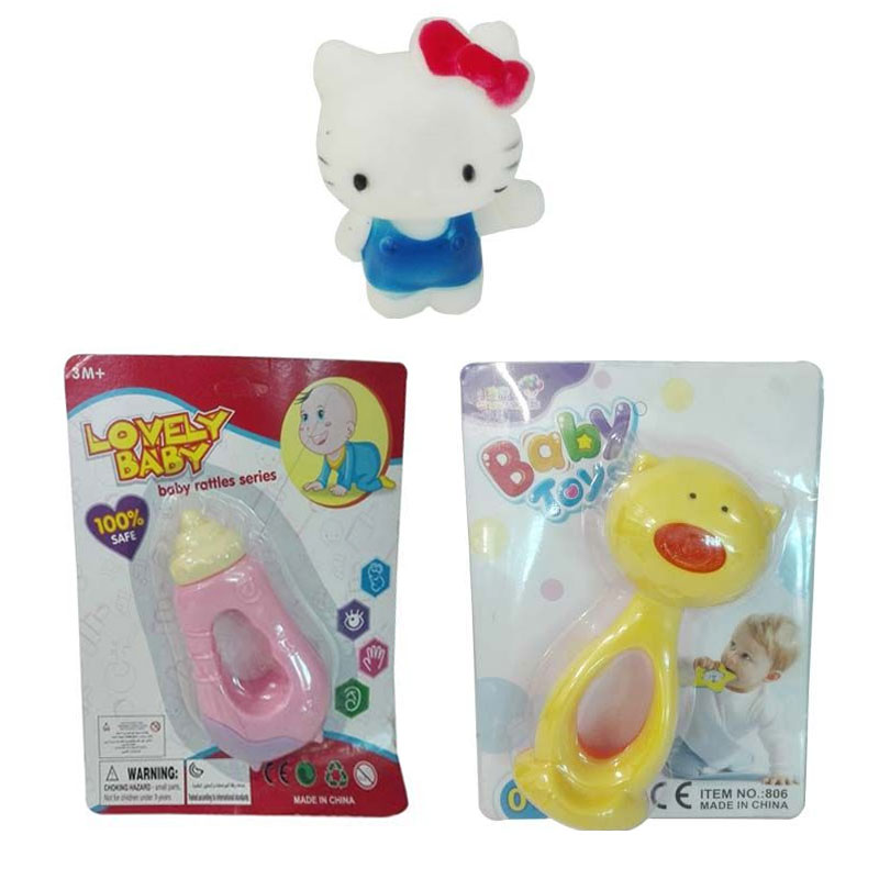 Pack Pour Bébé Anneau Dentaire + Figure Cloche + Anneau Biberon 