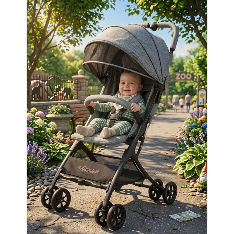 Poussette Citadine Compacte Pliable - Gris - Image 3
