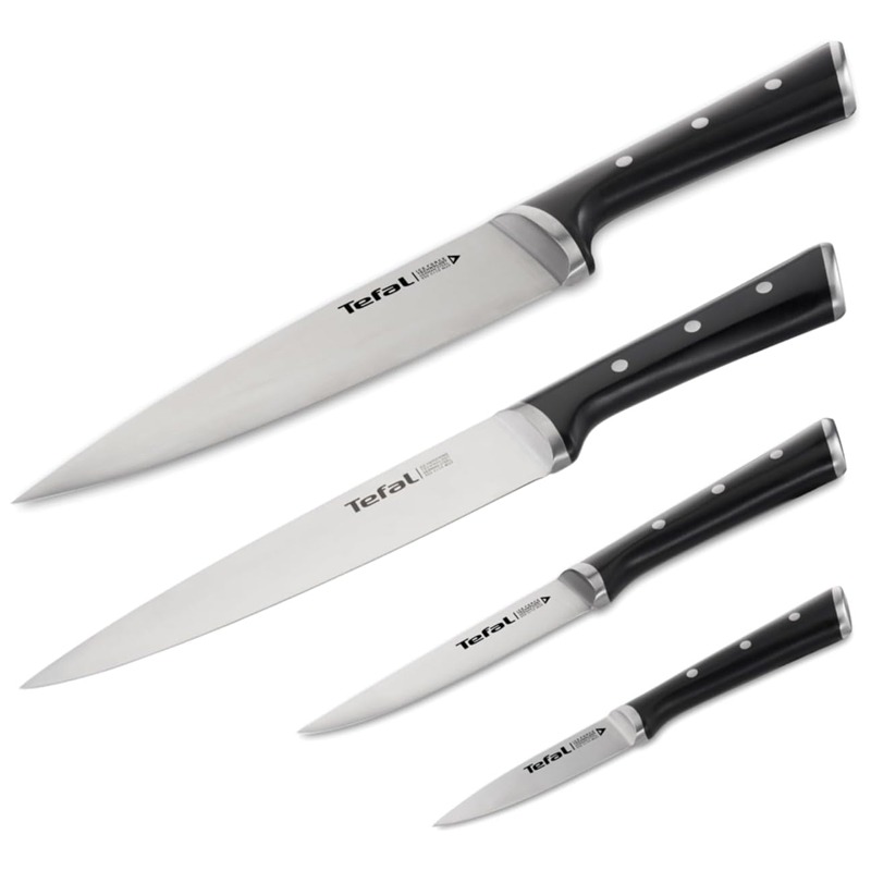 Kit De Couteaux 4 Pièces TEFAL Ice Force K2324S74 - Noir