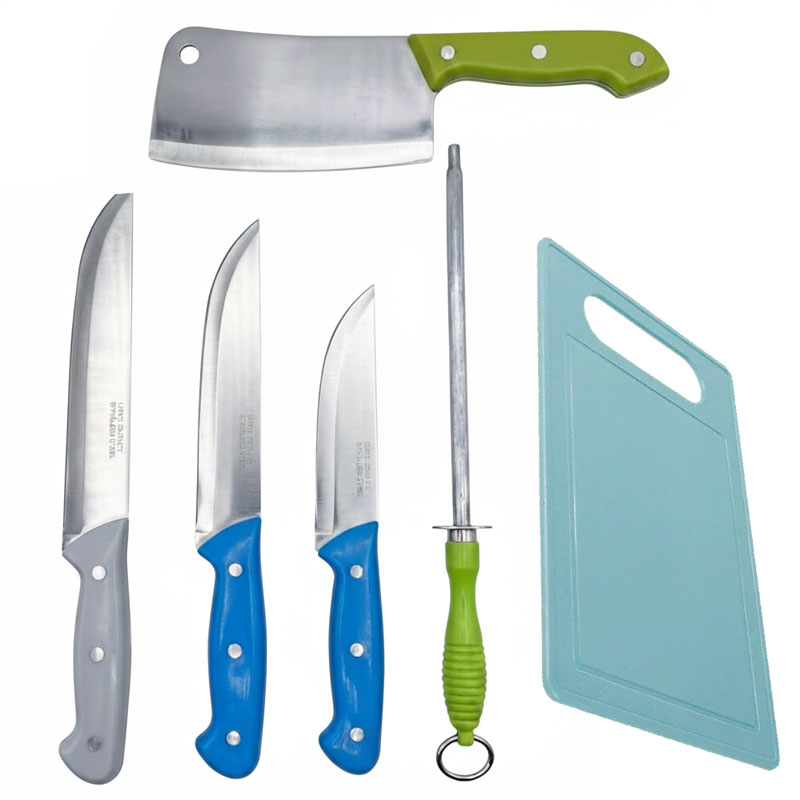 Ensemble De Couteaux 5 Pièces de Cuisine Assortis avec Planche