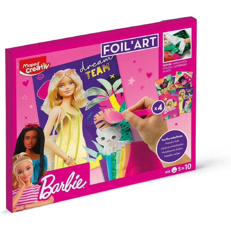 Kit de Décoration Métallisée Maped 907074 Foil Art Barbie
