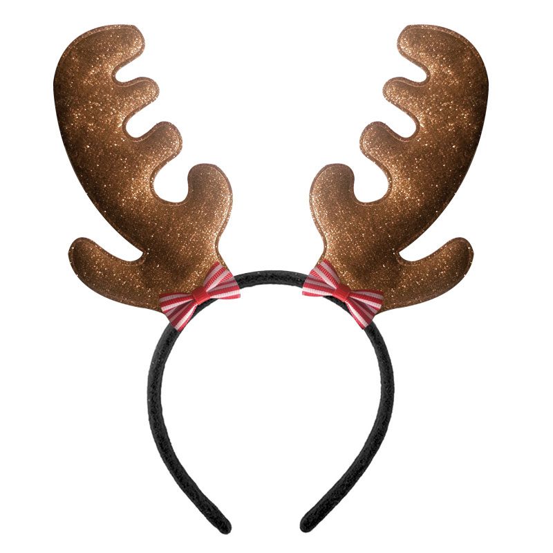 Serre tête Pour Noël - Rouge /Marron & Doré (KM6181-10) - Image 2