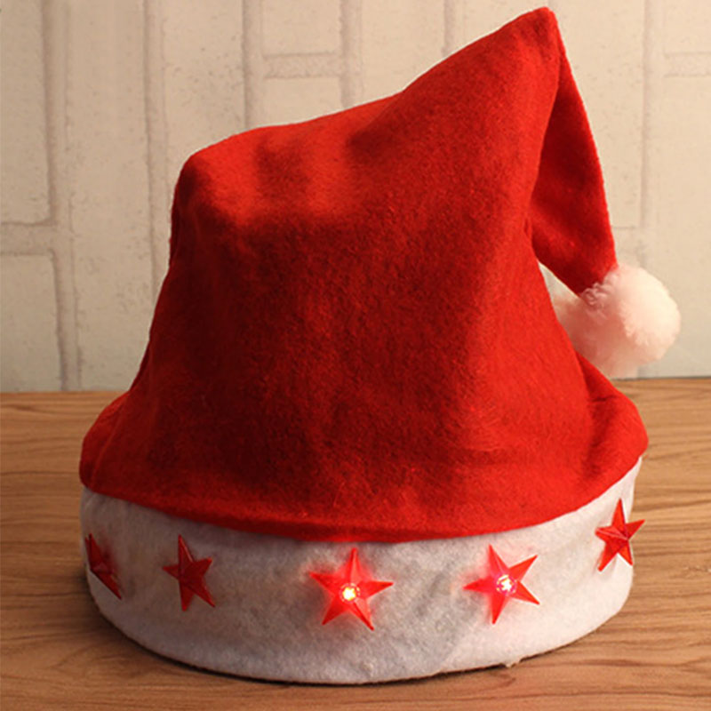Bonnet de Père Noël Lumineux Pour fête de Noël - Rouge&Blanc - Image 2