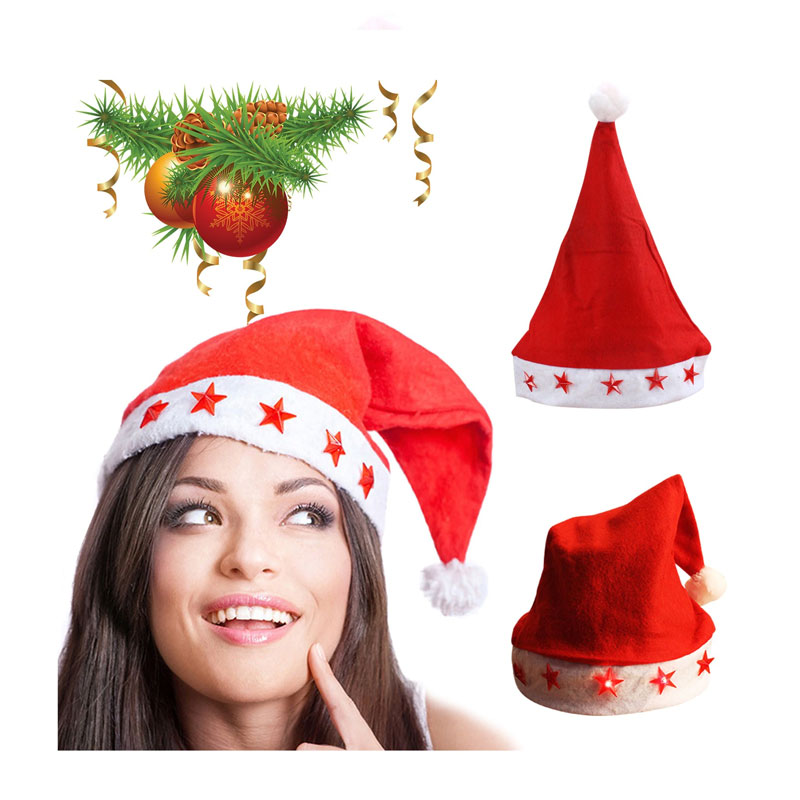 Bonnet de Père Noël Lumineux Pour fête de Noël - Rouge&Blanc - Image 3