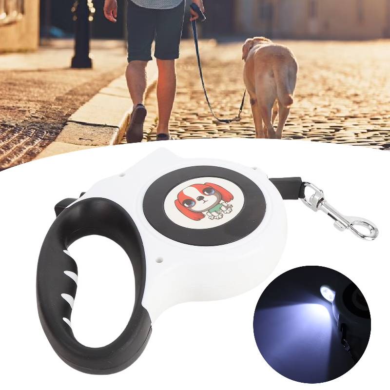 Laisse Extensible FG901 5M avec Enrouleur pour Chien - Blanc - Image 2