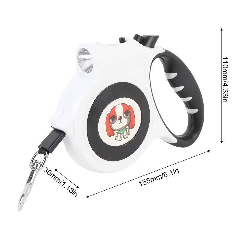 Laisse Extensible FG901 5M avec Enrouleur pour Chien - Blanc - Image 3