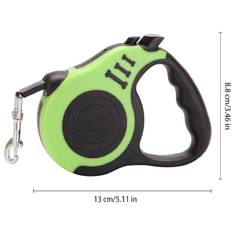 Laisse Rétractable Enrouleur 5M pour Chien - Vert et Noir - Image 4
