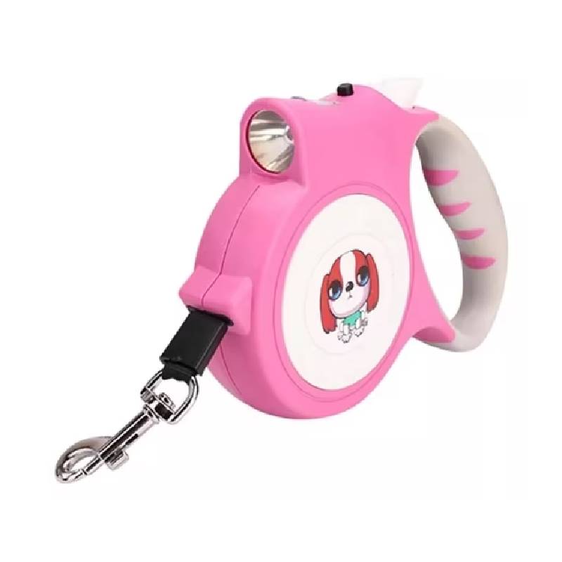Laisse Rétractable FG901 pour Chien 5 m Extensible - Rose - Image 2