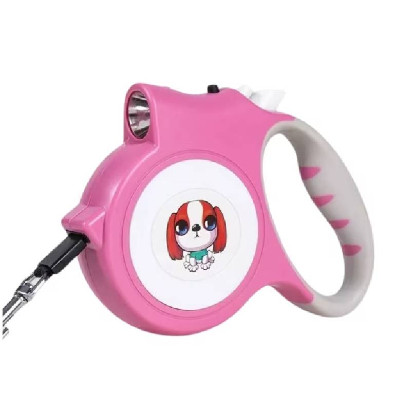 Laisse Rétractable FG901 pour Chien 5 m Extensible - Rose