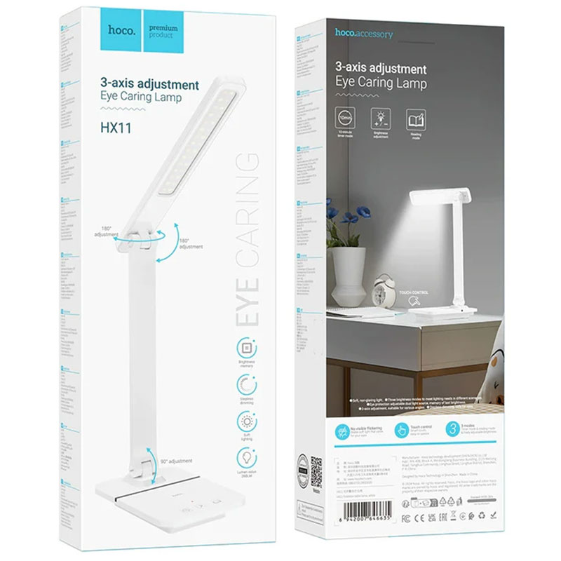 Lampe de Bureau HOCO HX11 LED Articulée - Blanc - Image 5