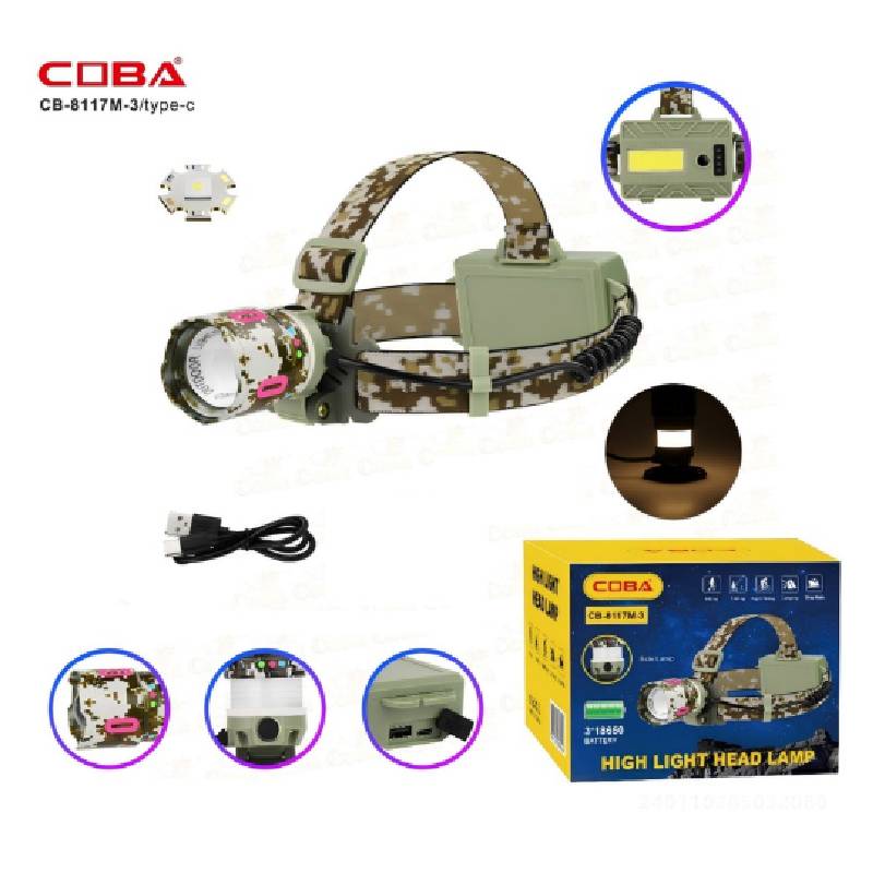 Lampe Frontale Rechargeable LED COBA avec Zoom - CB-8117M-3 - Image 3