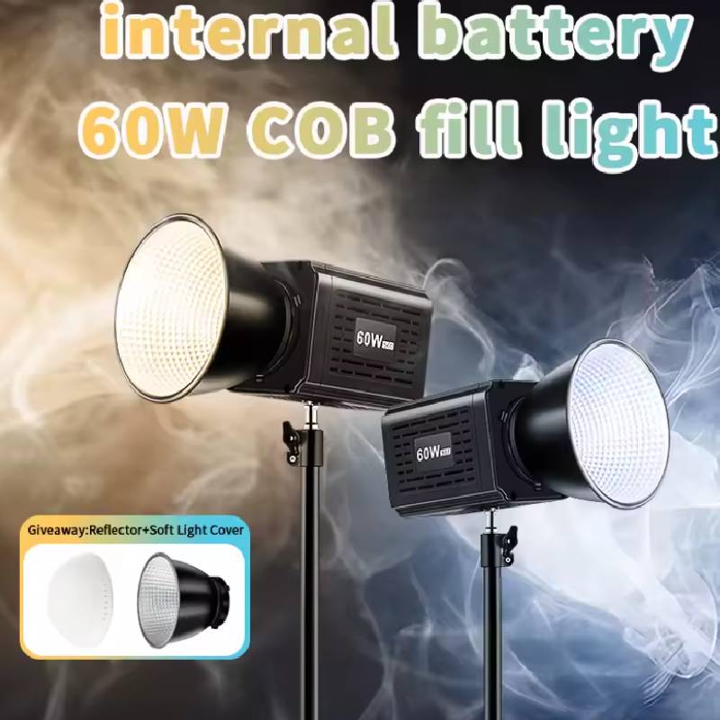 Lampe LED COB S60 60W Bicolore Rechargeable pour Photo et Vidéo - Image 4
