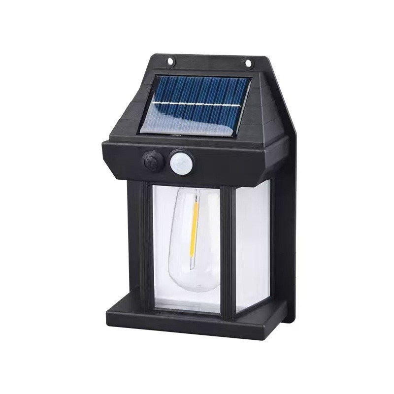 Lampe Solaire LED En Forme D’ampoule Photovoltaïque Avec Détecteur 
