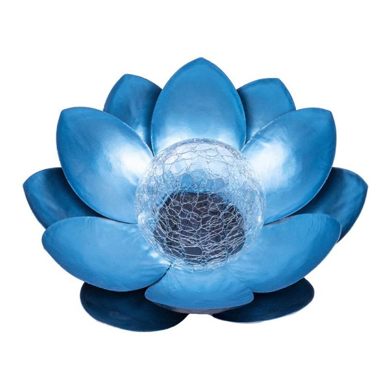 LAMPE SOLAIRE LED FOREVER LIGHT SUNARI FLS-70 FLEUR DE LOTUS BLEUE