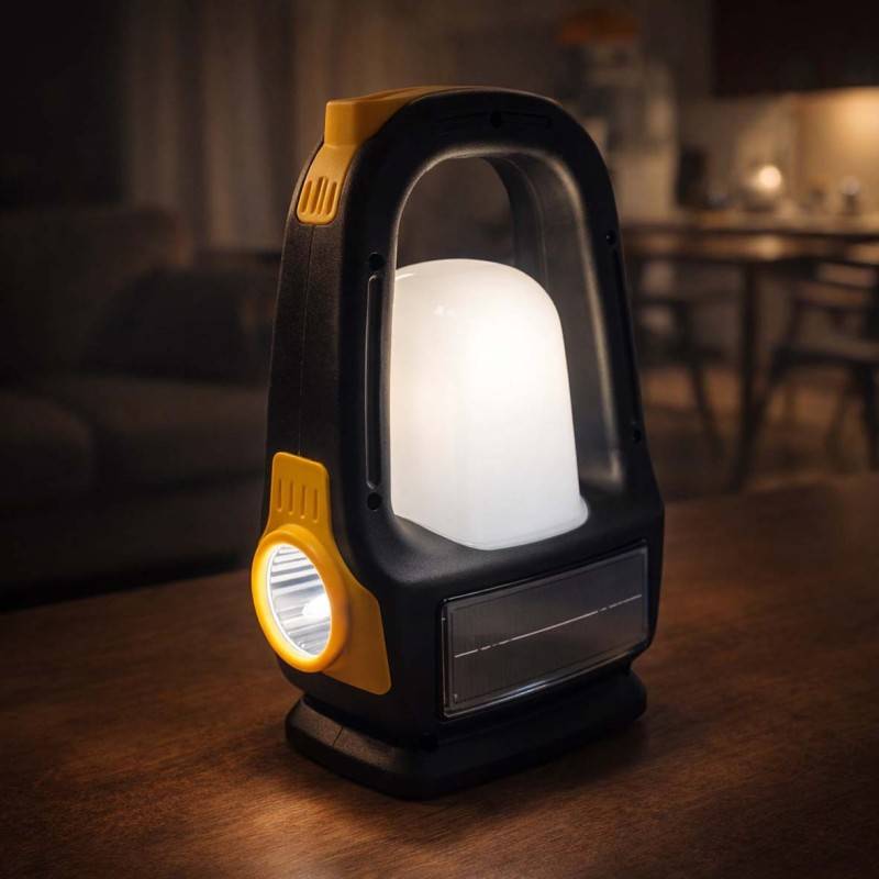 Lampe Torche LED 3en1 HB-1579L avec Lanterne et Recharge Solaire - Image 3