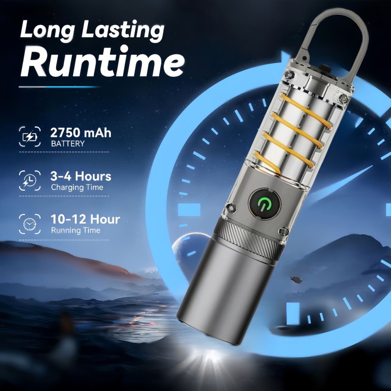 LAMPE TORCHE LED HAUTE PUISSANCE X10 6 MODES CHARGEMENT USB - Image 6