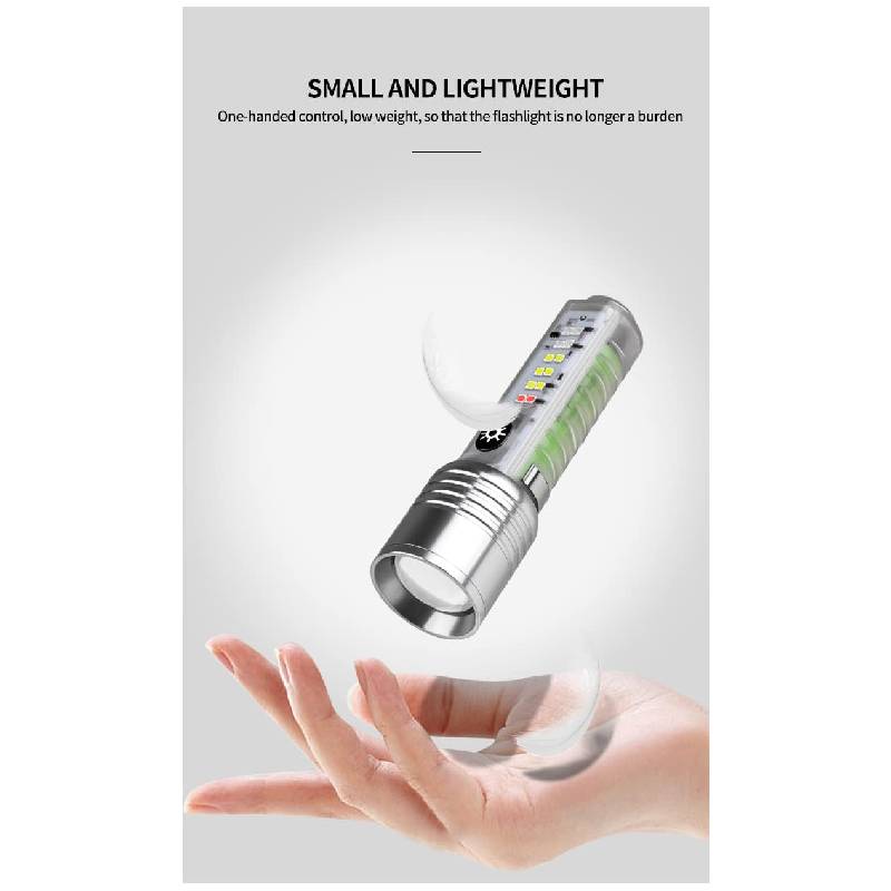 Lampe Torche LED Rechargeable 30W Multifonction - Argent - Image 3