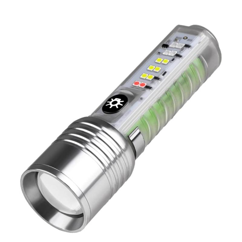 Lampe Torche LED Rechargeable 30W Multifonction - Argent