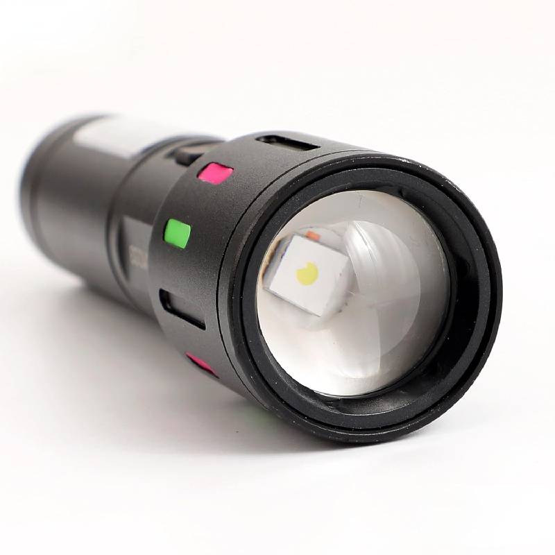 Lampe Torche LED Rechargeable Waterproof avec 6 Modes d'Éclairage - Noir - Image 2