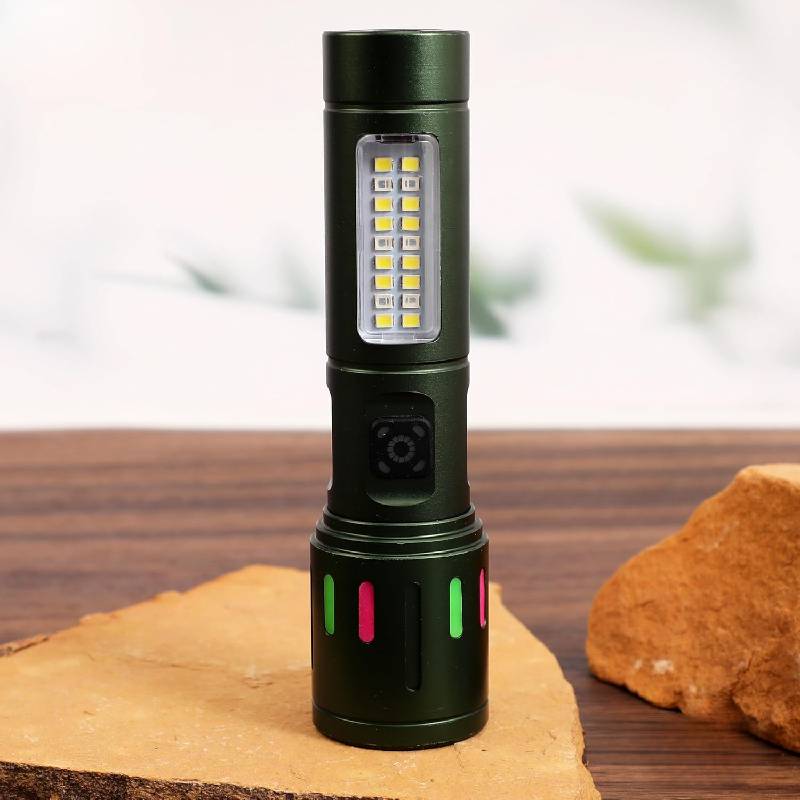 Lampe Torche LED Rechargeable Waterproof avec 6 Modes d'Éclairage - Noir - Image 4